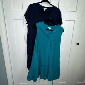 Bundle - 2 Women's Time & Tru Lightweight Dresses - L (12/14) - NWOT